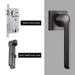 Room Door Lock Modern Style Black Bedroom Door Handle Interior Light Luxury