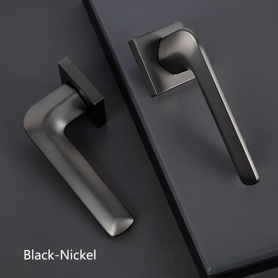 Room Door Lock Modern Style Black Bedroom Door Handle Interior Light Luxury