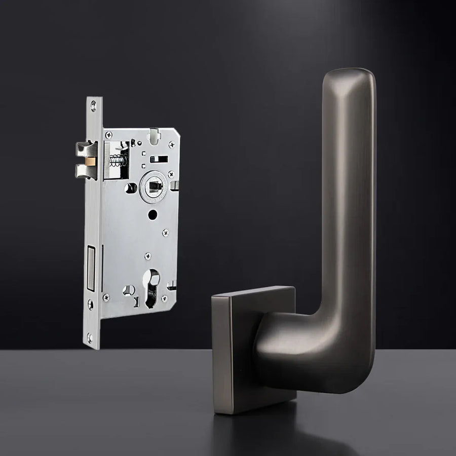 Room Door Lock Modern Style Black Bedroom Door Handle Interior Light Luxury