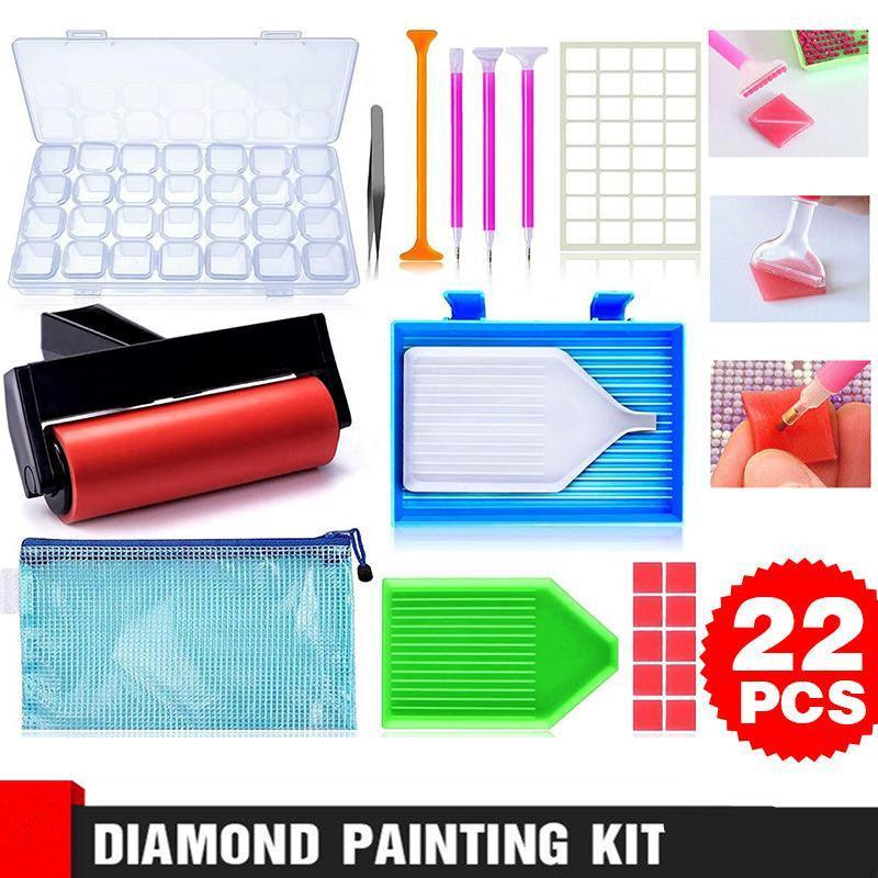 22 Piece 5D Diamond Painting Tools Box Diamond Accessories Diy Art Craft Pen Set