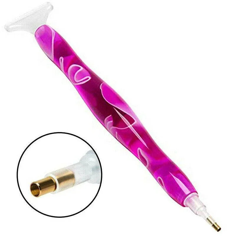 5D Resin Diamond Painting Pen Resin Point Drill Pens Cross Stitch Diy Craft Art - Purple