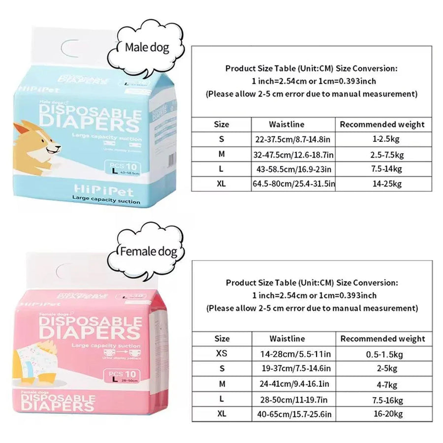 Dog Physiological Pants Pet Diaper Underwear for Hygiene and Incontinence Management - Male - L