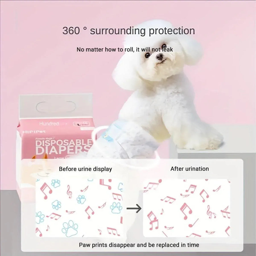 Dog Physiological Pants Pet Diaper Underwear for Hygiene and Incontinence Management - Male - L