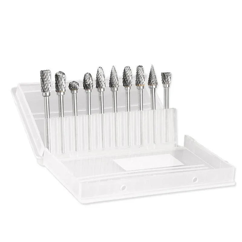 10Pcs Tungsten Steel Carbide 6mm Rotary Burr Set for Die Grinder