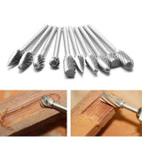10Pcs Tungsten Steel Carbide 6mm Rotary Burr Set for Die Grinder - Side View