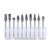 10Pcs Tungsten Steel Carbide 6mm Rotary Burr Set for Die Grinder - Low Angle