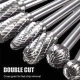 10Pcs Tungsten Steel Carbide 6mm Rotary Burr Set for Die Grinder