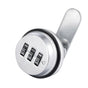 3 Digital Code Combination Cam Lock Furniture Post Mail Box Cabinet Locker Safe - Silver