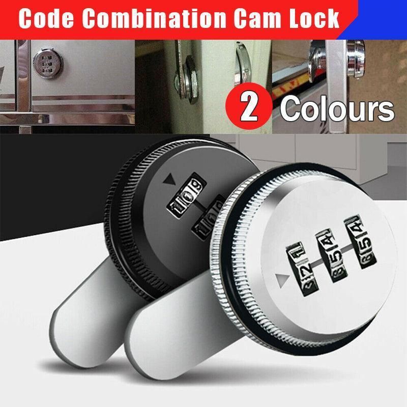 3 Digital Code Combination Cam Lock Furniture Post Mail Box Cabinet Locker Safe - Silver