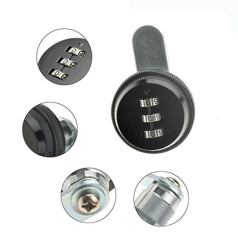 3 Digital Code Combination Cam Lock Furniture Post Mail Box Cabinet Locker Safe - Silver