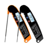 Foldable Digital Thermometer Probe Temperature Kitchen Cooking Food Bbq Meat Jam - Black - Front View