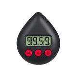 Water Drop Digital Timer Kitchen Study Alarm Countdown Electronic Clock 4 Colours - Black