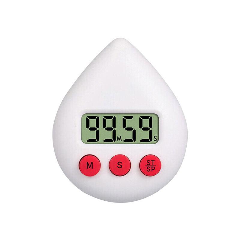 Water Drop Digital Timer Kitchen Study Alarm Countdown Electronic Clock 4 Colours - Blue