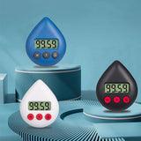 Water Drop Digital Timer Kitchen Study Alarm Countdown Electronic Clock 4 Colours - Pink