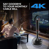 Digital Tv Antenna 300 Mile Indoor Outdoor Hd Tv Aerial Amplifier Signal Booster