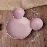 4PCS Wheat Straw Tableware Set Anti Fall Bowls Children Dish Dinner Plate Bowl - Side View