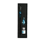 Crystal Flower Glass Dipping Dip Pen Writing Set Gift Pack Fountain Calligraphy - Blue