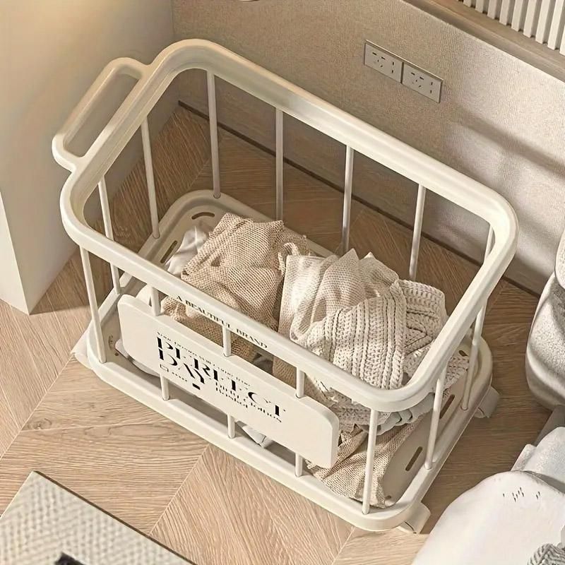 Removable Laundry Basket Clothes Organizer Household Storage Bin with Shelving