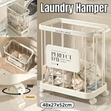 Removable Laundry Basket Clothes Organizer Household Storage Bin with Shelving - Extra Image