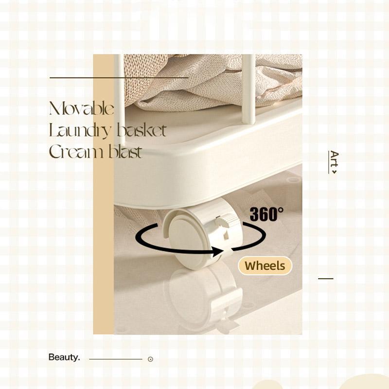 Removable Laundry Basket Clothes Organizer Household Storage Bin with Shelving