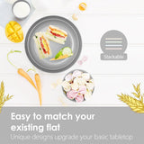 16pcs Wheat Straw Plates Bowls Cups Set Outdoor Tableware Set - 45-Degree Angle