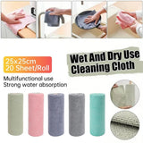 Multifunctional Kitchen Cleaning Towel Strong Absorbent Hand Tear Dish Cloth - Blue - Front View