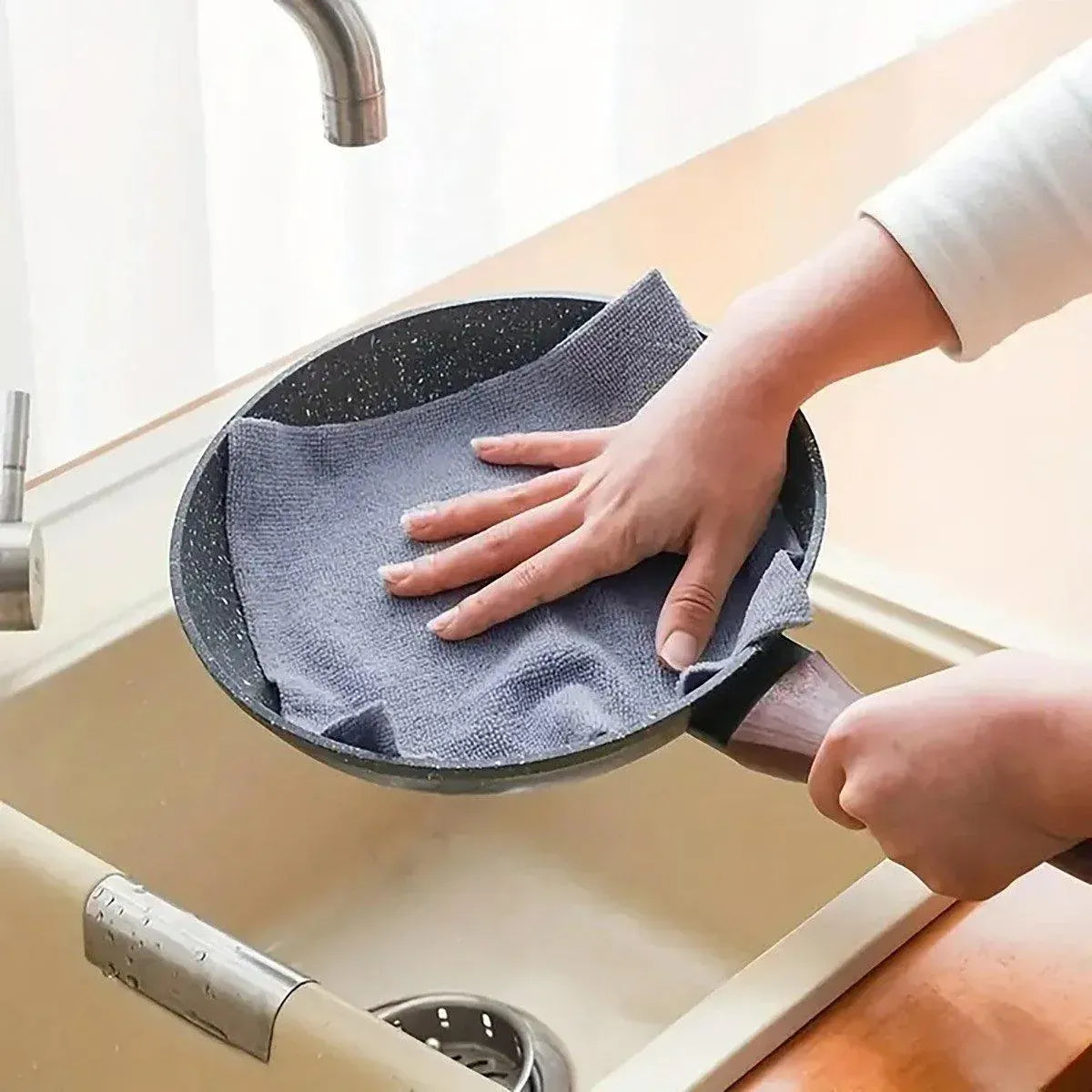 Multifunctional Kitchen Cleaning Towel Strong Absorbent Hand Tear Dish Cloth - Pink