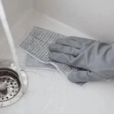 10PCS Double Layer Dishcloth Non-stick Oil Kitchen Cleaning Cloth Metal Fiber - Rear View