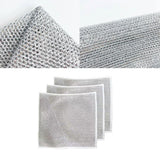 10PCS Double Layer Dishcloth Non-stick Oil Kitchen Cleaning Cloth Metal Fiber