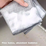 10PCS Double Layer Dishcloth Non-stick Oil Kitchen Cleaning Cloth Metal Fiber - Extra Image