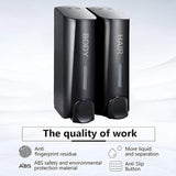 Hotel Wall Mounted Soap Dispenser Bathroom Shampoo Shower Gel Hand Soap Box - Black-Double - Top-Down View