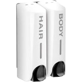 Hotel Wall Mounted Soap Dispenser Bathroom Shampoo Shower Gel Hand Soap Box - Black-Double - Close-Up Angle