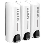 Hotel Wall Mounted Soap Dispenser Bathroom Shampoo Shower Gel Hand Soap Box - Black-Double - Low Angle