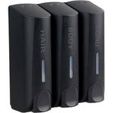 Hotel Wall Mounted Soap Dispenser Bathroom Shampoo Shower Gel Hand Soap Box - Black-Double - Extra Image