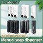 Hotel Wall Mounted Soap Dispenser Bathroom Shampoo Shower Gel Hand Soap Box - White-Double