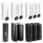 Hotel Wall Mounted Soap Dispenser Bathroom Shampoo Shower Gel Hand Soap Box - White-Double