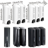 Hotel Wall Mounted Soap Dispenser Bathroom Shampoo Shower Gel Hand Soap Box - White-Double