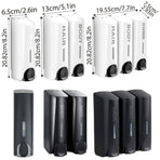 Hotel Wall Mounted Soap Dispenser Bathroom Shampoo Shower Gel Hand Soap Box - White-Double