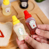 4pcs Mini Portable Sauce Box Condiment Dispensers for Picnic and Outdoor Use - Salad dressing - Top-Down View