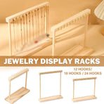 Solid Wood Necklace Jewelry Display Racks for Home Store Showcase Storage - 12 hooks