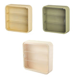 Wall Mounted Showcase Acrylic Figures Toys Display Case Dustproof Storage Box - Beige - Front View