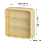 Wall Mounted Showcase Acrylic Figures Toys Display Case Dustproof Storage Box - Beige
