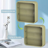 Wall Mounted Showcase Acrylic Figures Toys Display Case Dustproof Storage Box - Beige