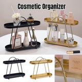 Jewelry Rack Organizer Stand Cosmetic Display Desktop Storage Holder for Home - Black - Front View