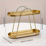 Jewelry Rack Organizer Stand Cosmetic Display Desktop Storage Holder for Home - Black - Top-Down View