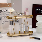 Jewelry Rack Organizer Stand Cosmetic Display Desktop Storage Holder for Home - Black - Top-Down View