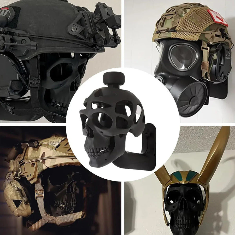 3D Skull Helmet Display Stand Wall Mounted Motorcycle Helmet Rack Holder Display