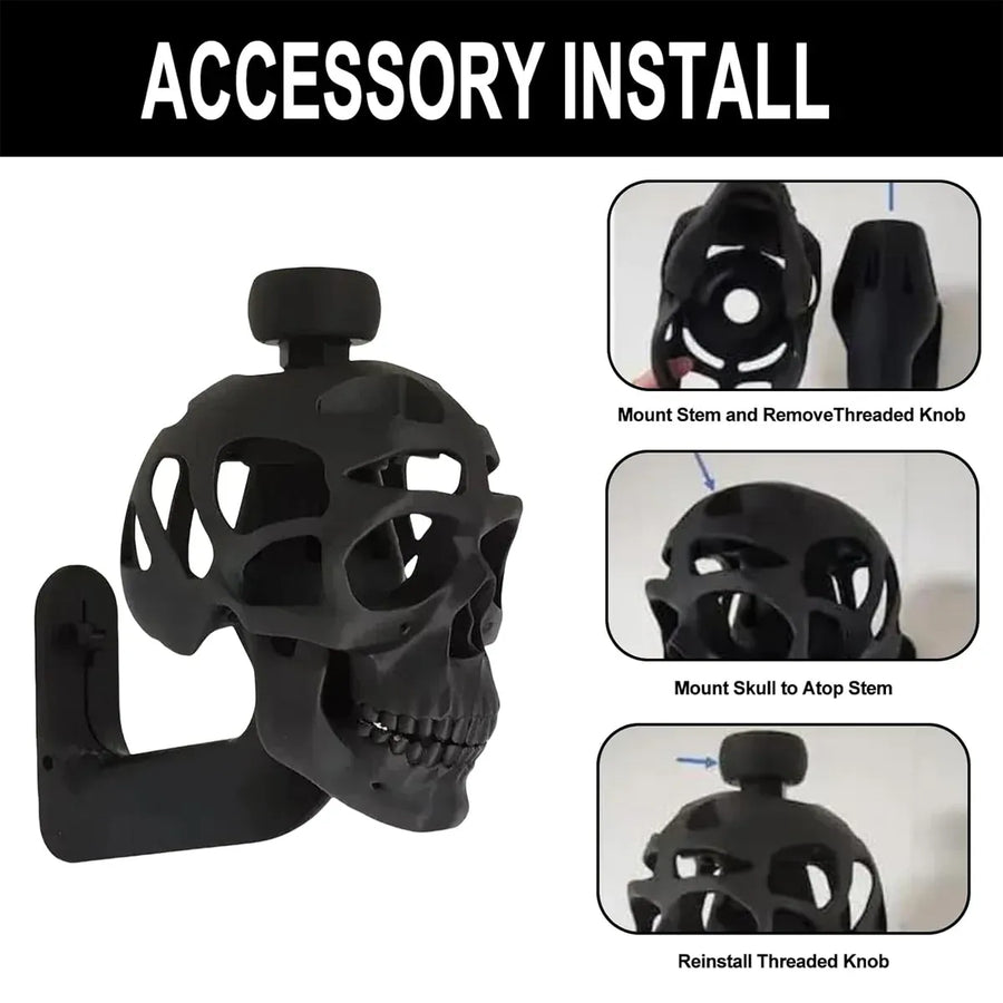3D Skull Helmet Display Stand Wall Mounted Motorcycle Helmet Rack Holder Display