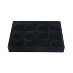1-Piece Black Velvet Watch and Jewellery Display Tray