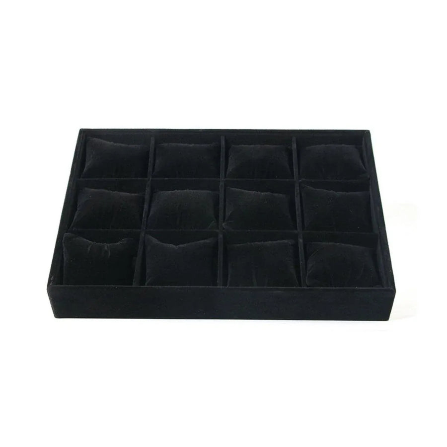 1-Piece Black Velvet Watch and Jewellery Display Tray